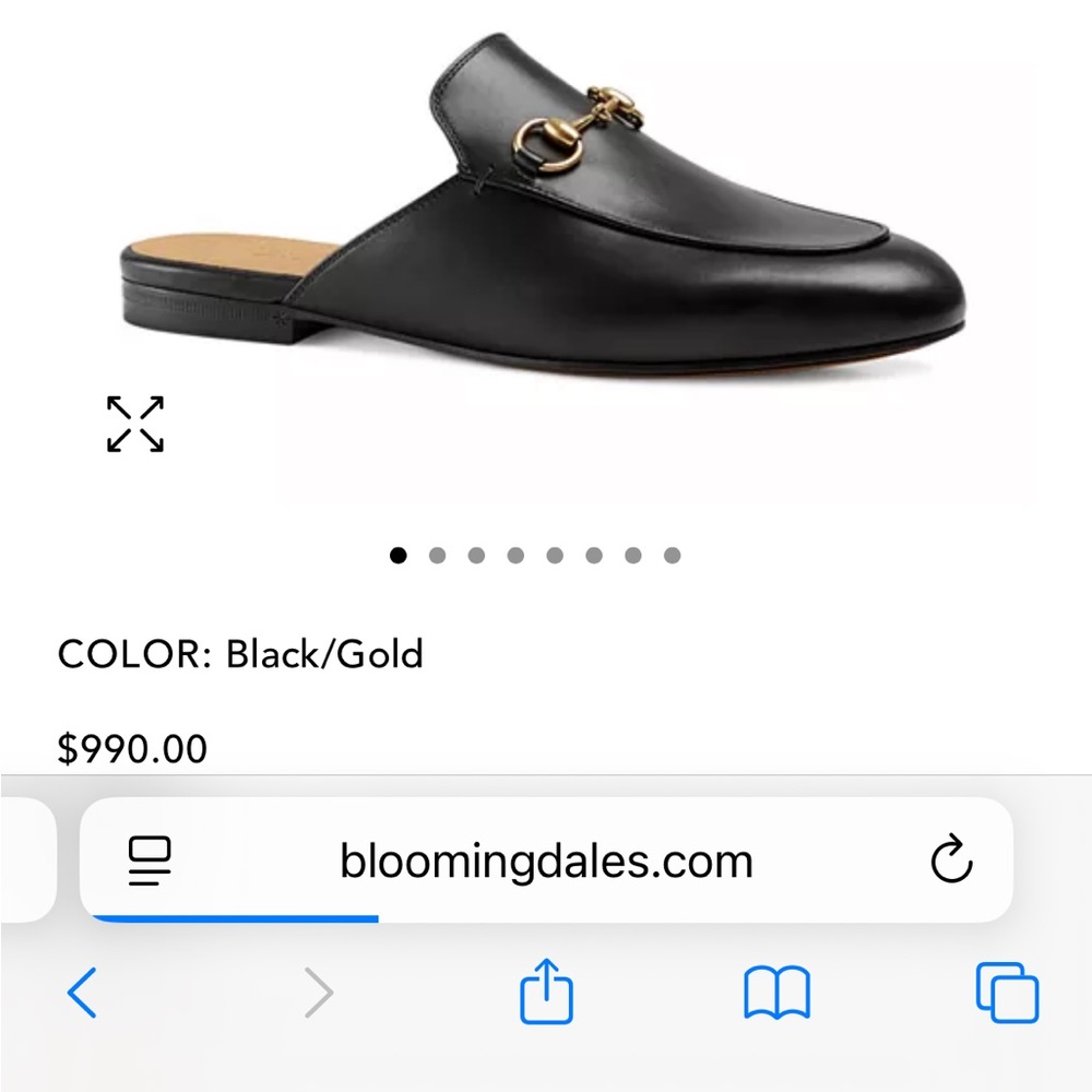 Authentic Gucci Princeton Mules Slides - Black and Gold - Picture 8 of 8